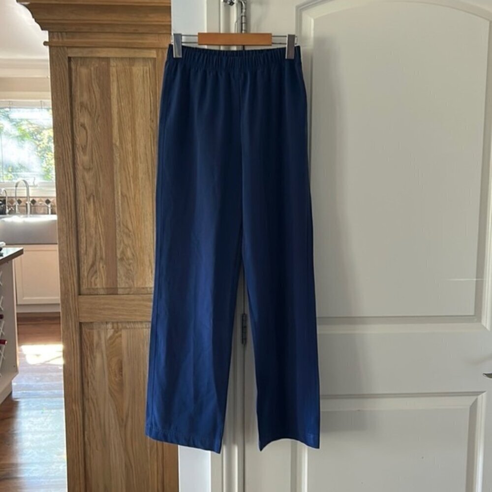 ST JOHN blue elastic waist pull on pants small